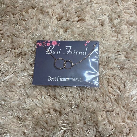 Best Friend Necklace 14K Rose Gold Filled 2 Interlocking Infinity Circles Women’ - Picture 8 of 10